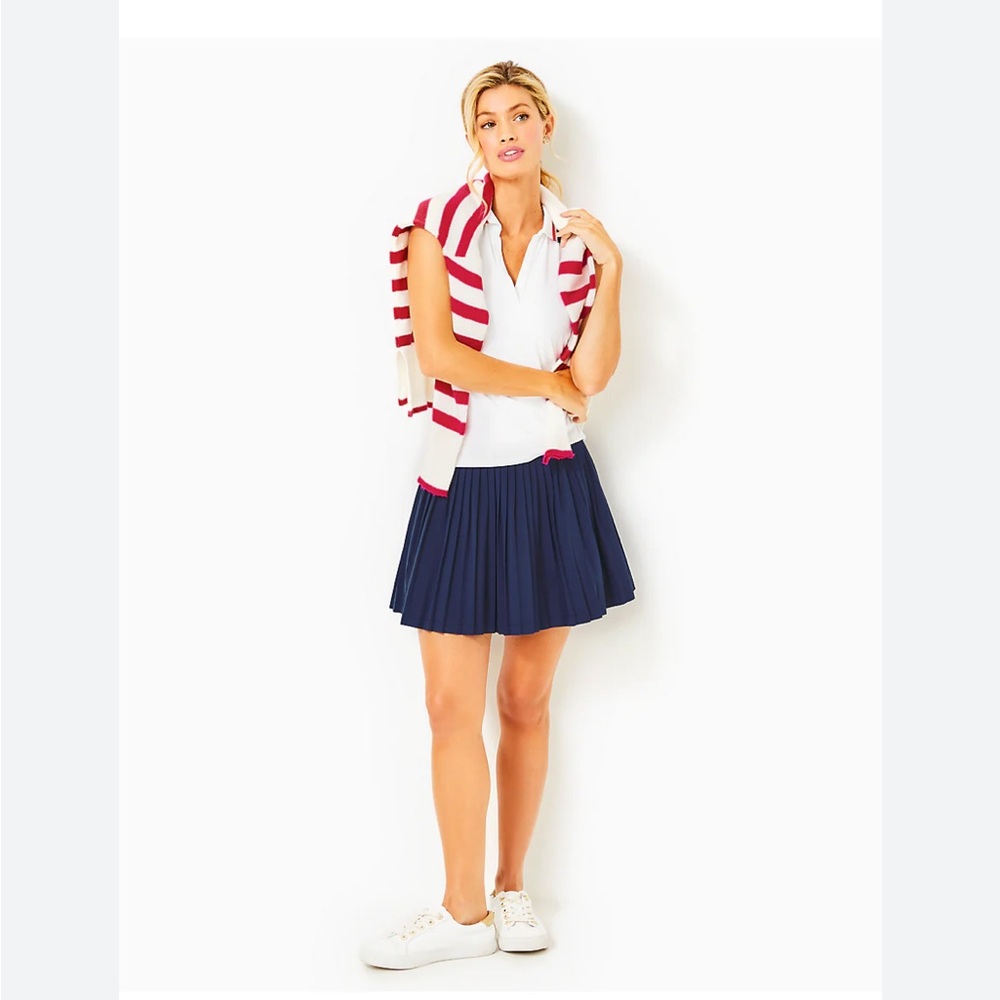Lilly Pulitzer Navy Pleated Mini Skirt